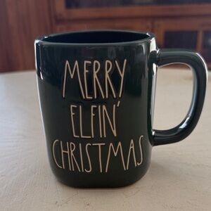 Rae Dunn green Merry Elfin’ Christmas mug NEW